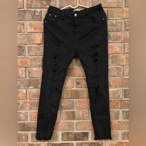 Black Distressed Jeans